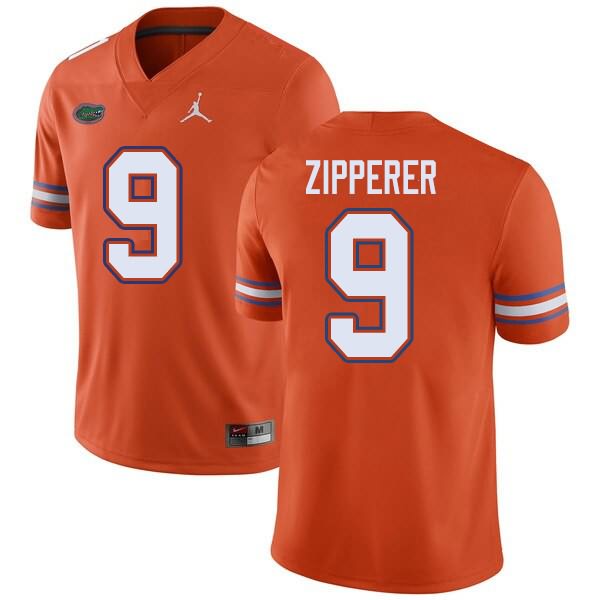 Men's NCAA Florida Gators Keon Zipperer #9 Stitched Authentic Jordan Brand Orange College Football Jersey UHS7365RG